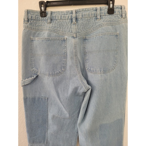 Ulla Johnson Patchwork Jeans Light Wash Denim Carpenter Size 8 Womens #5‎ - Picture 4 of 9